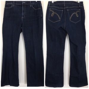 NYDJ Size 10 Dark Wash Embellished Back Pockets